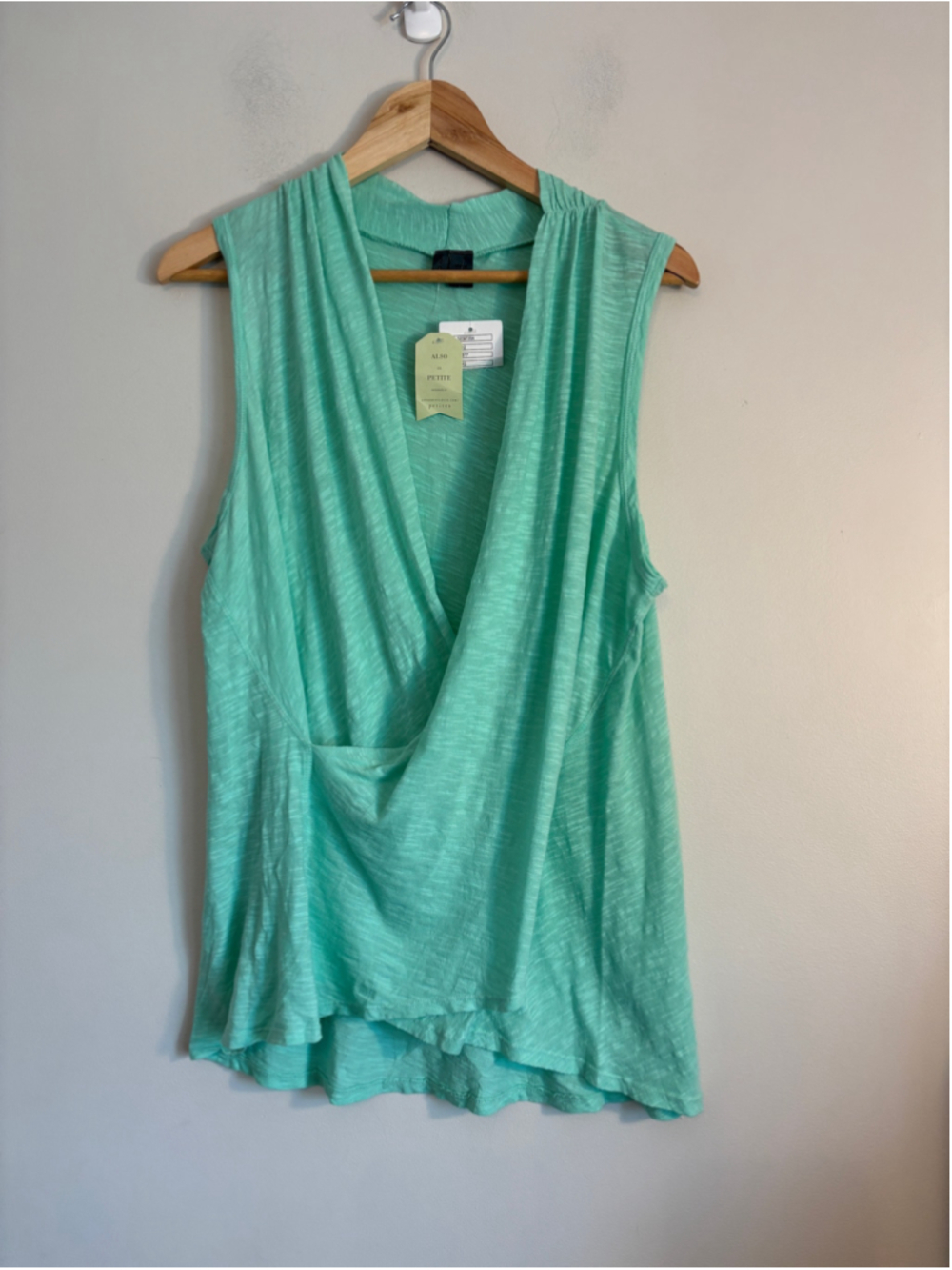 Anthropologie Left of Centre Sleeveless Wrap Tank Top Green Size L BNWT Casual